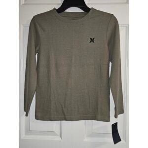 NWT Boys Hurley Long Sleeve Waffle T-Shirt Size Small Army Green